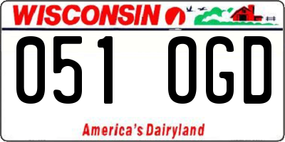 WI license plate 051OGD