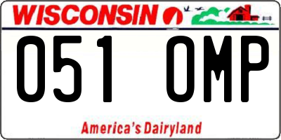 WI license plate 051OMP