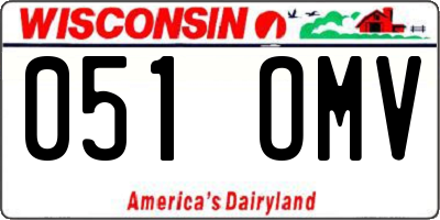 WI license plate 051OMV