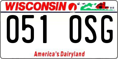 WI license plate 051OSG