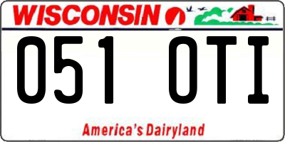 WI license plate 051OTI