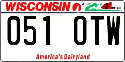 WI license plate 051OTW