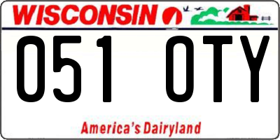 WI license plate 051OTY