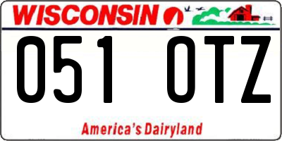 WI license plate 051OTZ