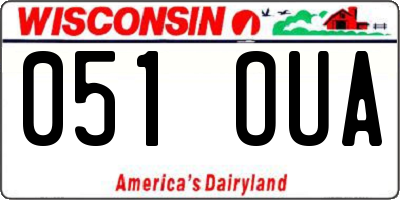 WI license plate 051OUA