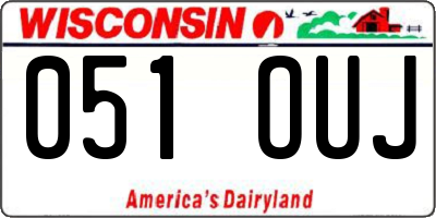 WI license plate 051OUJ
