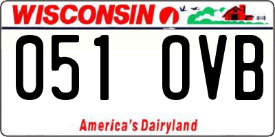WI license plate 051OVB