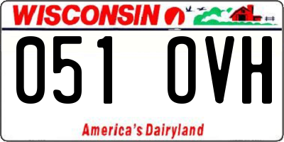 WI license plate 051OVH