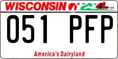 WI license plate 051PFP