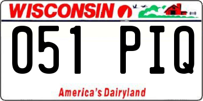 WI license plate 051PIQ