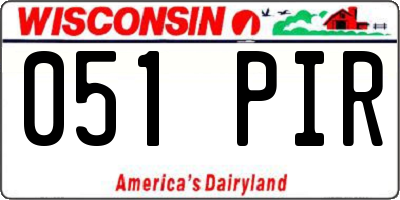 WI license plate 051PIR