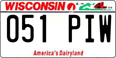 WI license plate 051PIW