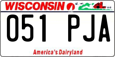 WI license plate 051PJA