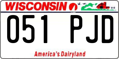 WI license plate 051PJD