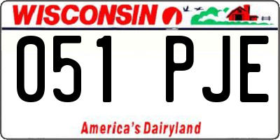 WI license plate 051PJE
