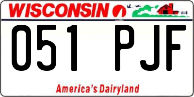 WI license plate 051PJF