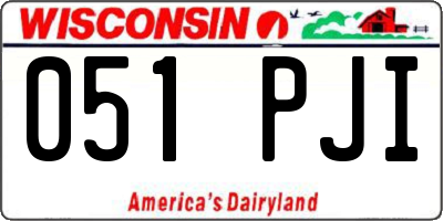WI license plate 051PJI