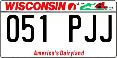 WI license plate 051PJJ