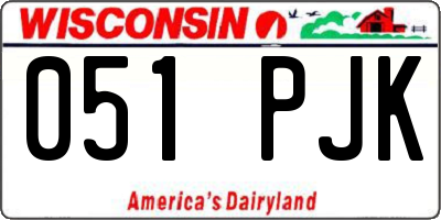 WI license plate 051PJK