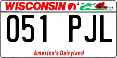 WI license plate 051PJL