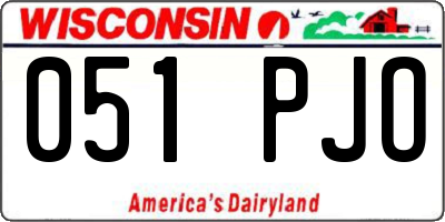 WI license plate 051PJO
