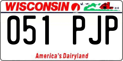 WI license plate 051PJP