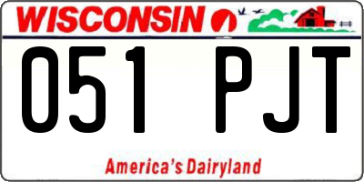 WI license plate 051PJT