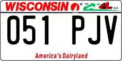 WI license plate 051PJV
