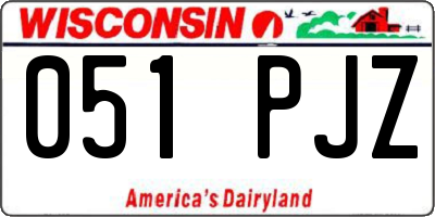 WI license plate 051PJZ