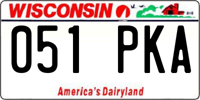 WI license plate 051PKA