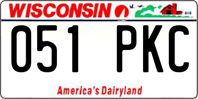 WI license plate 051PKC