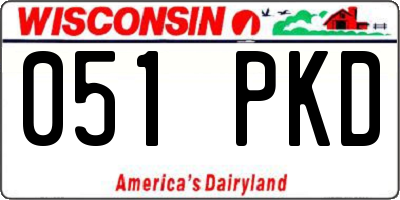 WI license plate 051PKD