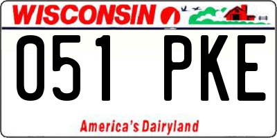 WI license plate 051PKE
