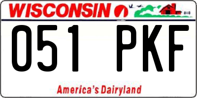 WI license plate 051PKF
