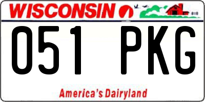WI license plate 051PKG