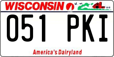 WI license plate 051PKI