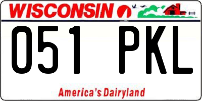 WI license plate 051PKL