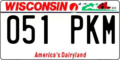 WI license plate 051PKM