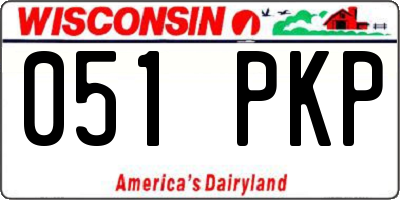 WI license plate 051PKP