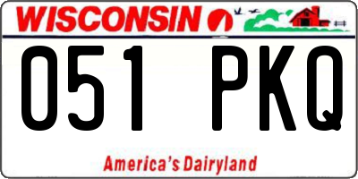 WI license plate 051PKQ