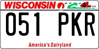 WI license plate 051PKR