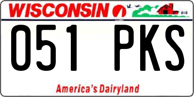 WI license plate 051PKS