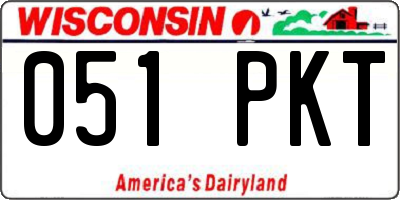 WI license plate 051PKT