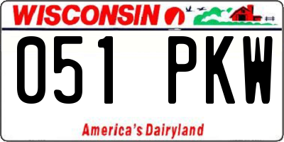 WI license plate 051PKW
