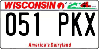 WI license plate 051PKX