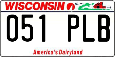 WI license plate 051PLB