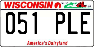 WI license plate 051PLE
