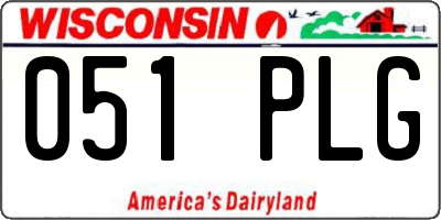 WI license plate 051PLG