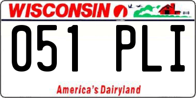 WI license plate 051PLI