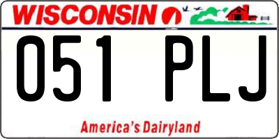 WI license plate 051PLJ